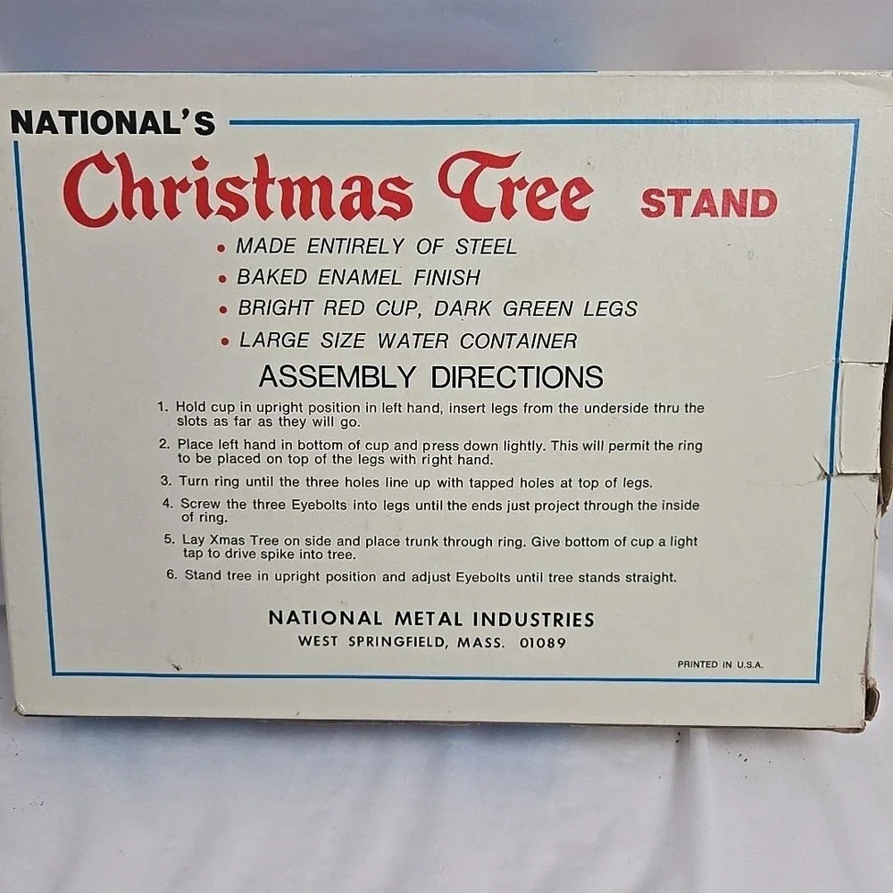 Vintage Metal‎ Christmas Tree Stand With Box Made In USA National's